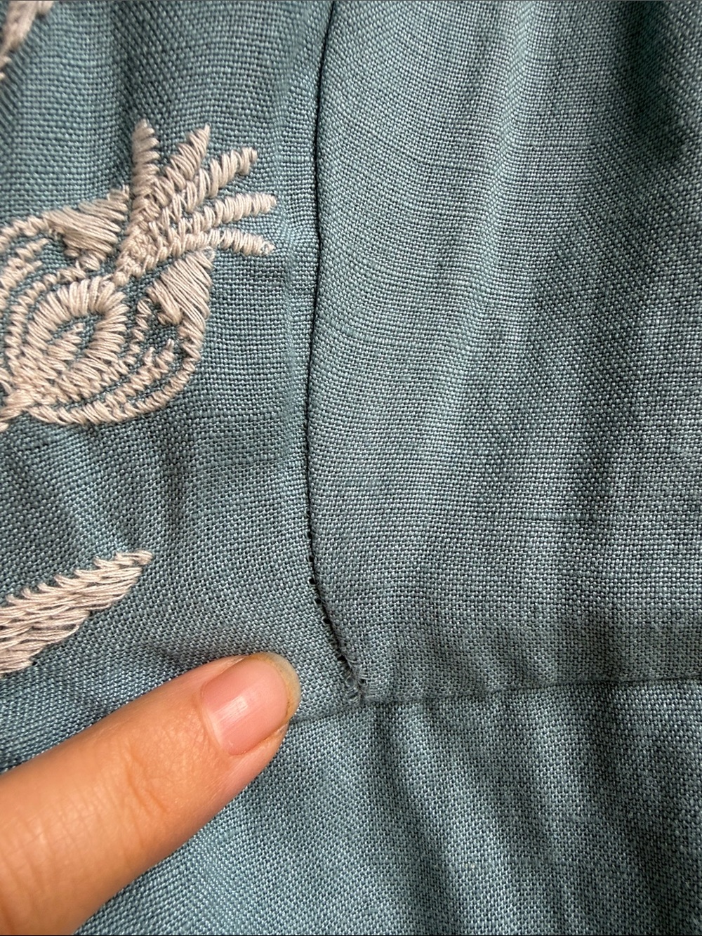 Crown & Ivy Embroidered Teal Button-Front Shirt Dress with Belt Size XL - Picture 12 of 14